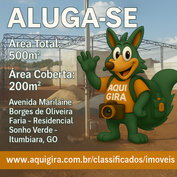 Alugo Galpão 200m , Área 500 m² - Residencial Sonho Verde.