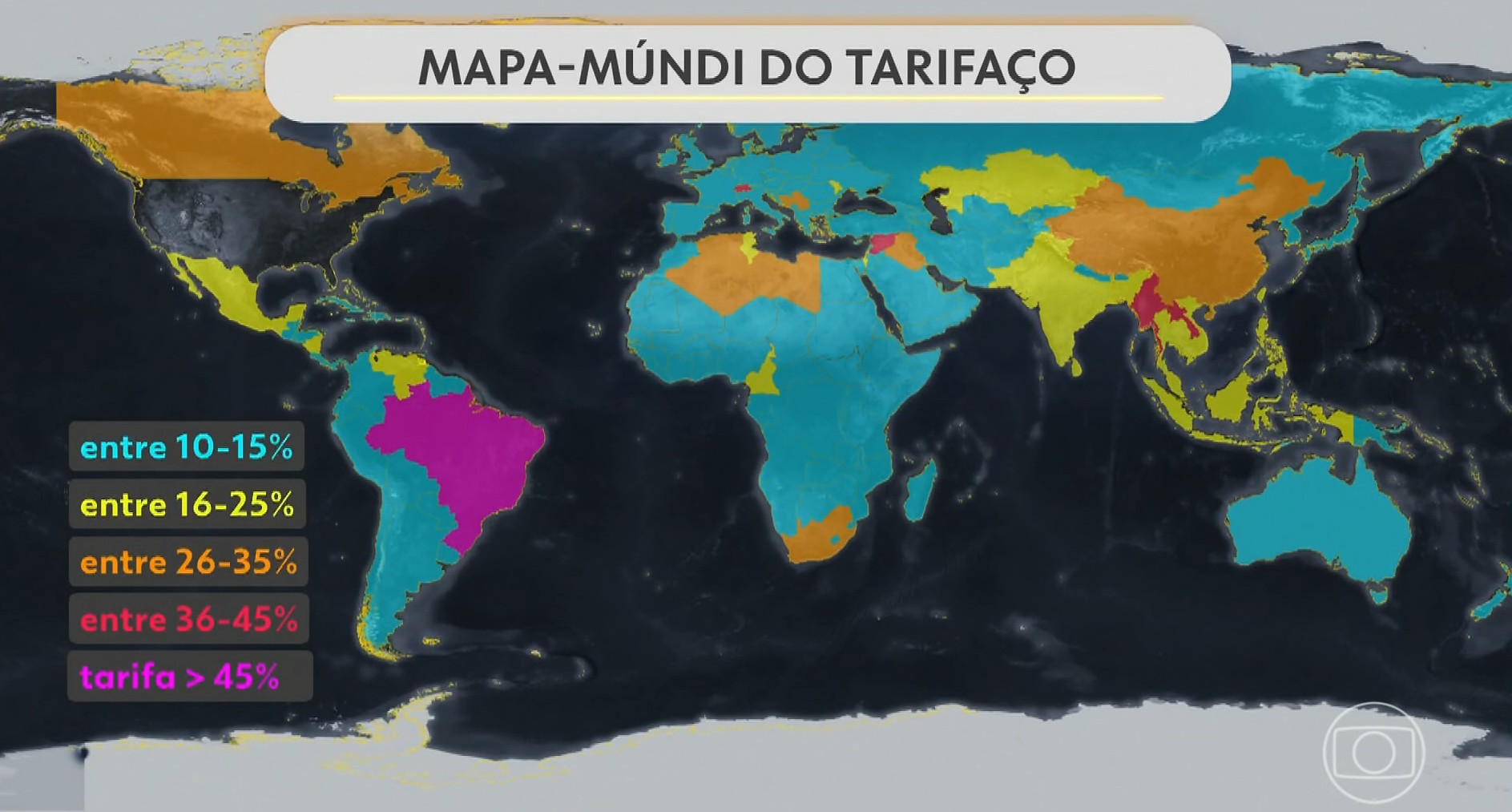 Tarifaço de Trump: EUA anunciam tarifas de 10% a 41% sobre diversos países; veja lista