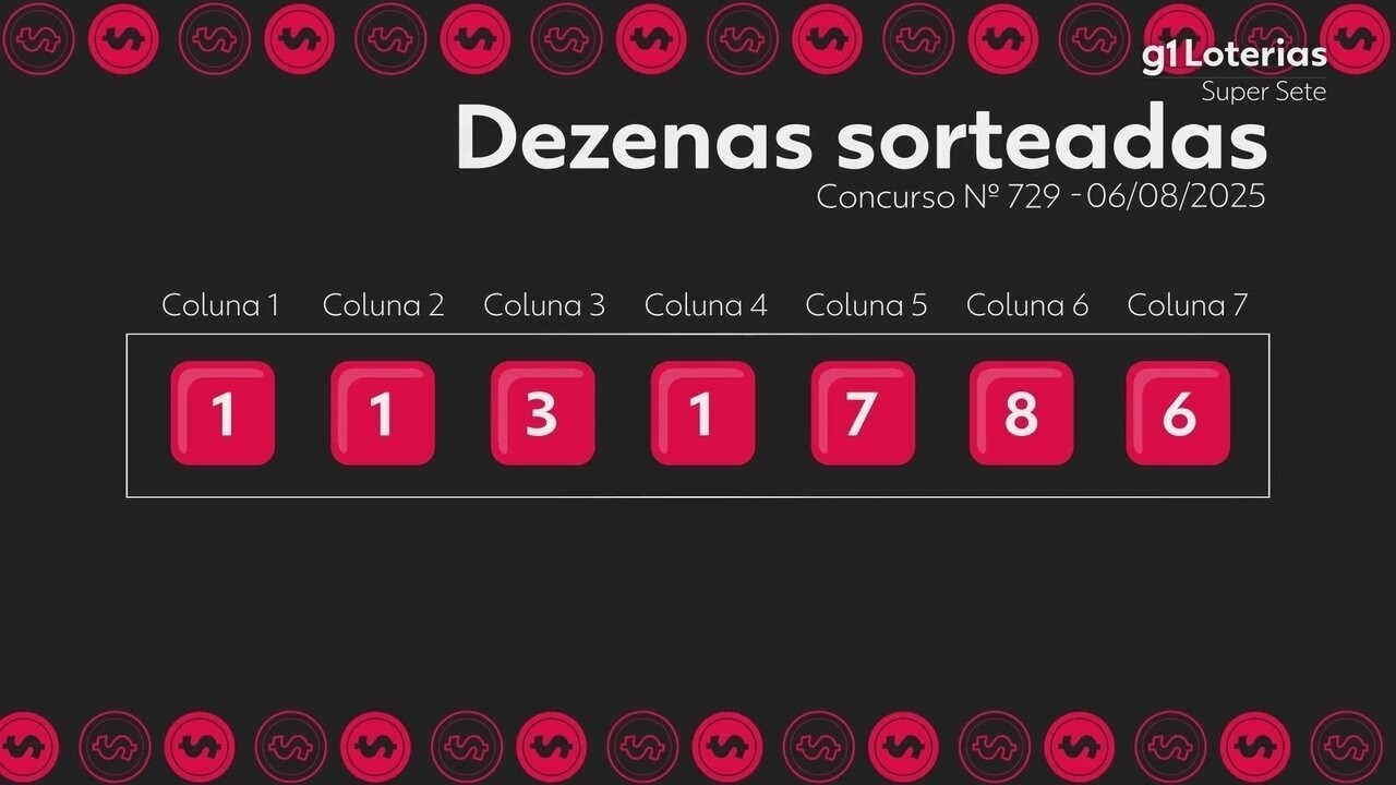 Super Sete hoje: resultado do concurso 729 e números sorteados