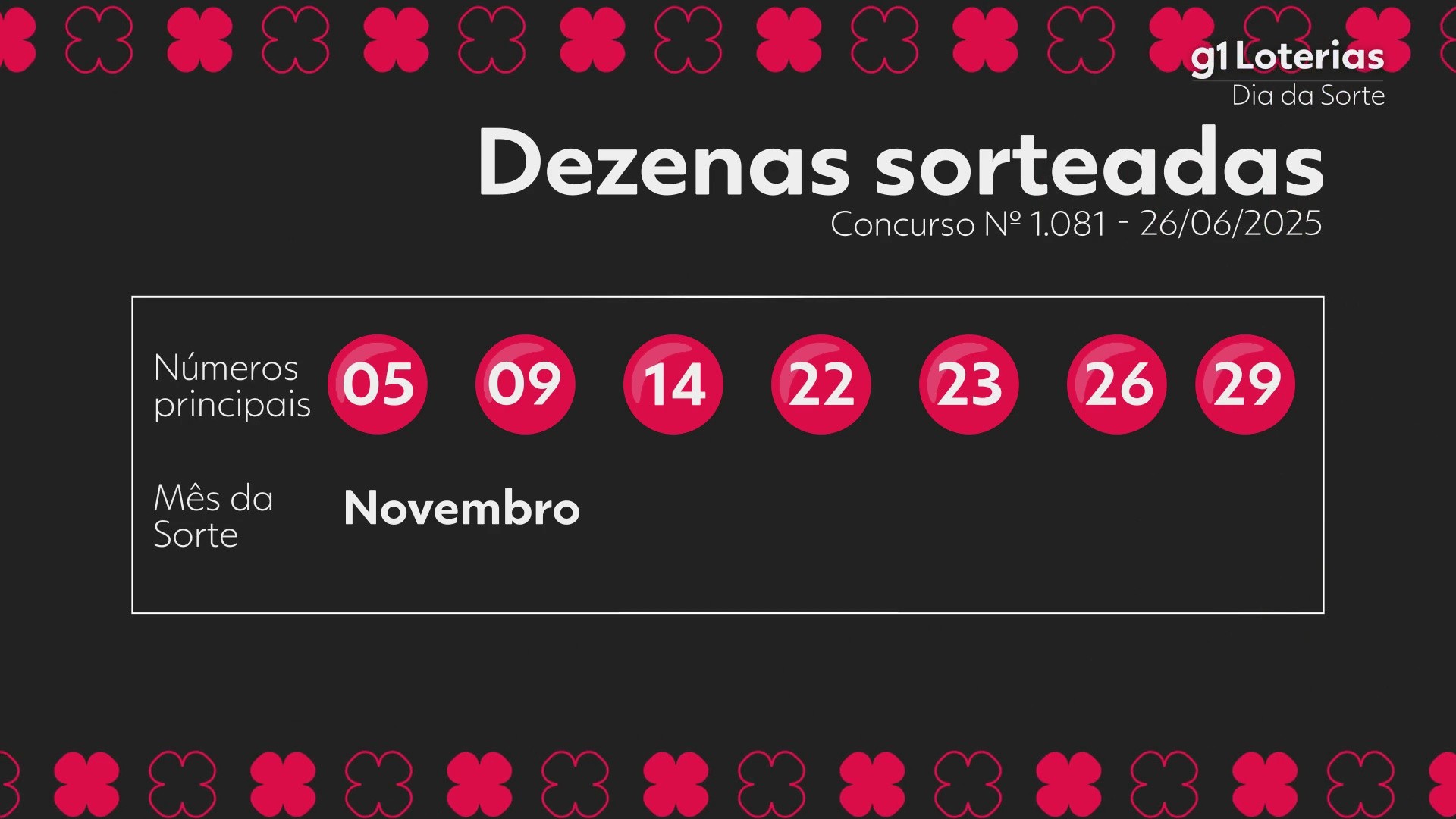 Dia de Sorte hoje: resultado do concurso 1081 e números sorteados; uma aposta vence e leva sozinha mais de R$ 160 mil